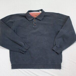 Orvis Navy Blue Long-Sleeve Polo Sweatshirt
